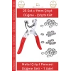 #ÇıtçıtPensesi 11 mm Metal Perçin Dikiş Nakış El İşleri Hobi Tekstil Çıtçıt Pensesi 25 Düğme Seti
