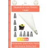 #KremaTorbası Paslanmaz Çelik Pasta Cupcake Uçlu Tasarım Süsleme Torbası Krema Sıkma Seti 10 Parça