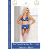 #Jartiyer Kaliteli Dantel Saten Kumaş Şık Fantezi Estetik Tasarım Modern Rahat Mavi Jartiyer Takım