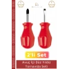 #Tornavida Profesyonel Ev Tipi Dayanıklı Çelik Uçlu Ergonomik Saplı Pratik Onarım Düz Yıldız 2li Tornavida Seti