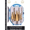 #MatkapUcu Titanyum Kaplı HSS Kademeli Metal Ahşap Delici Matkap Ucu Sac Delme 6 Parça Panç Seti