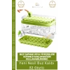 #BuzKalıbı Pratik Düğmeli Kapaklı Gı Sınıfı Mutfak Gereci 32 Yuvalı Buz Küpü Kalıbı Saklama Kutulu