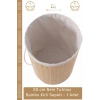 #KirliSepeti DecoHandy Yuvarlak Doğal Hijyenik Çamaşır Kutusu Banyo Şık Tasarım Bambu Kirli Sepeti - 1 Adet