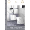 #Sticker Isıya Dayanıklı Su Geçirmez Mutfak Banyo Sticker Yapışkanlı Beyaz Mermer Deseni 30x30cm - 2 Adet
