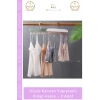 #Askı Mutfak Banyo Düzenleyici Organizer Delme Gerektirmeyen Kancalı Yapışkanlı Dolap Askısı - 2 Adet