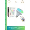 #Lamba Akıllı Hoparlör Ses Sistemi Ev Dekorasyon Aydınlatma RGB Kumandalı Bluetooth Lamba 7 Renkli - 1 Adet