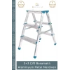 #Merdiven Profesyonel Sağlam Ergonomik Katlanır Tip 3+3 Çift Basamaklı Alüminyum Metal Merdiven