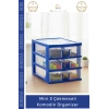 #Çekmece Masa Üstü Ofis Makyaj Takı Şeffaf Plastik Masaüstü Mini 3 Çekmeceli Komodin Organizer - 1 Adet