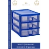 #Çekmece Masa Üstü Ofis Makyaj Takı Şeffaf Plastik Masaüstü Mini 3 Çekmeceli Komodin Organizer - 1 Adet