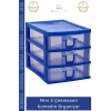 #Çekmece Masa Üstü Ofis Makyaj Takı Şeffaf Plastik Masaüstü Mini 3 Çekmeceli Komodin Organizer - 1 Adet