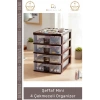 #Çekmece Masaüstü Ofis Ev Tipi Takı Makyaj Kırtasiye Hobi Şeffaf Plastik Mini 4 Çekmeceli Organizer - 1 Adet
