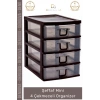 #Çekmece Masaüstü Ofis Ev Tipi Takı Makyaj Kırtasiye Hobi Şeffaf Plastik Mini 4 Çekmeceli Organizer - 1 Adet