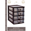 #Çekmece Masaüstü Ofis Ev Tipi Takı Makyaj Kırtasiye Hobi Şeffaf Plastik Mini 4 Çekmeceli Organizer - 1 Adet