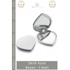 #Ayna Modern Dekoratif Cep Boy Salon Antre Ofis Tasarım Lüks Suni Çerçeve Derili Ayna Beyaz - 1 Adet