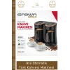#KahveMakinesi Crown Közde Pişirme Köpüklü Tasarım Şık 800W Siyah Gold İkili Otomatik Türk Kahve Makinesi