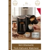 #KahveMakinesi Crown Közde Pişirme Köpüklü Tasarım Şık 800W Siyah Gold İkili Otomatik Türk Kahve Makinesi