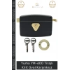 #Kilit Dış Kapı Güvenli Mat 70mm Sağlam YM600 Kilit Yuma Tirajlı Kilit Oval Karşılıksız Siyah - 1 Adet