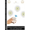 #LedLamba Kablosuz Pilli Uzaktan Spot Aydınlatma Gardırop Mutfak Şık Kumandalı 3lü Led Lamba Seti