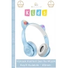 #Kulaklık Işıklı LED Çocuk Mikrofonlu Kulaküstü Stereo Şarjlı Pembe RGB Kablosuz Bluetooth Kedili Kulaklık
