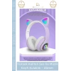 #Kulaklık Işıklı LED Çocuk Mikrofonlu Kulaküstü Stereo Şarjlı Pembe RGB Kablosuz Bluetooth Kedili Kulaklık