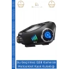 #KaskKulaklığı Q28 Bluetooth 53 HD 1080P IPX6 Su Geçirmez Interkom Kameralı Motosiklet Kask Kulaklığı