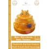 #KediOyuncağı 3 Katlı Kedi Başlıklı Toplu Hareketli Petzoom Kule Eğitici Kedi Oyuncağı 19,5 cm x 24cm