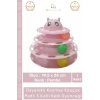 #KediOyuncağı 3 Katlı Kedi Başlıklı Toplu Hareketli Petzoom Kule Eğitici Kedi Oyuncağı 19,5 cm x 24cm