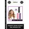 KADİFE UZUN KLİPSLİ SAÇ BİGUDİ SET Popüler Günlük Kullanım Kadın