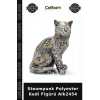 Özel Üretim Dekoratif Hediyelik Ev Aksesuarı Steampunk Polyester Kedi Figürü Alk2454