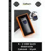Özel Üretim E - 2 USB Şarjlı Elektronik Çakmak - Siyah