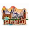 Özel Üretim Hediyelik Hatıra Dekoratif İstanbul Temalı Ahşap Buzdolapı Süsü Magnet Alk5938