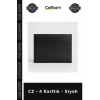 Özel Üretim Minimalist Deri Cüzdan Şık CZ - 4 Kartlık - Siyah