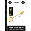 Özel Üretim Mutfak Sunum Sofra Metal Servis Kaşığı - 25 cm - Gold Renk