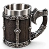 Viking Balta Kulplu 3D Paslanmaz Çelik Kupa Bardak Alk6263
