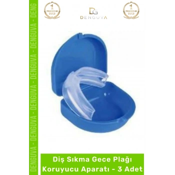 #Dişlik Bruksizm Gece Plağı Şeffaf Koruma Silikonu Çene Sıkma Engelleme Dişlik Uyku Aparatı Gıcırdtma - 3 Adet