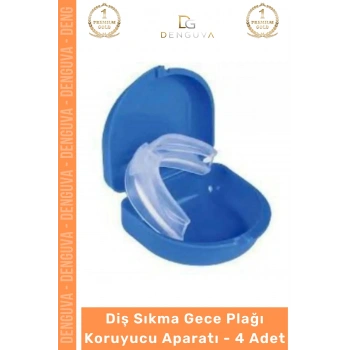 #Dişlik Bruksizm Gece Plağı Şeffaf Koruma Silikonu Çene Sıkma Engelleme Dişlik Uyku Aparatı Gıcırdtma - 4 Adet