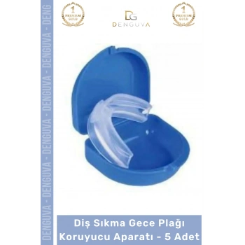 #Dişlik Bruksizm Gece Plağı Şeffaf Koruma Silikonu Çene Sıkma Engelleme Dişlik Uyku Aparatı Gıcırdtma - 5 Adet