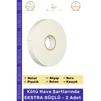 #Bant Güçlü Yapışkanlı 18mm 2m Duvar Tablo Montaj Bandı Ofis Ev Mobilya Çift Taraflı Köpük Bant - 2 Adet
