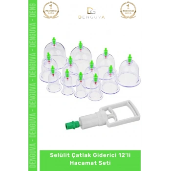 #HacamatSeti Vakumlu Masaj Karşıtı Terapi Cihazı 12li Kupa Hacamat Seti