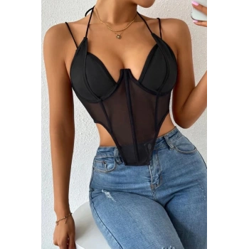 Özel Üretim Gece Seksi Günlük Zarif Şık Rahat Fantezi Balenli İnce Askılı Kadın Body