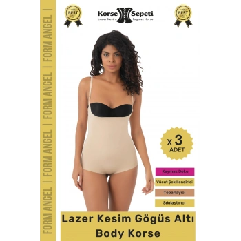 #Korse İz Göstermeyen Toparlayıcı Vücut Şekillendiren Lazer Kesim Gögüs Altı Bady Korse - 3 Adet