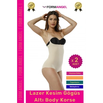 #Korse İz Göstermeyen Lazer Kesim Toparlayıcı Şekillendirici Kaymaz Göğüs Altı Body Korse - 2 Adet
