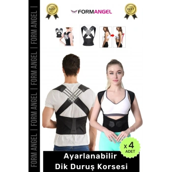 #Korse Kamburluk Önleyici Ayarlanabilir Ortopedik Medikal Kadın Erkek Dik Duruş Korsesi - 4 Adet