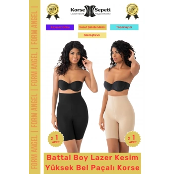 #Korse 2 Beden Küçülten Kaymaz Toparlayıcı Battal Boy Lazer Kesim Yüksek Bel Paçalı Korse 2li Set
