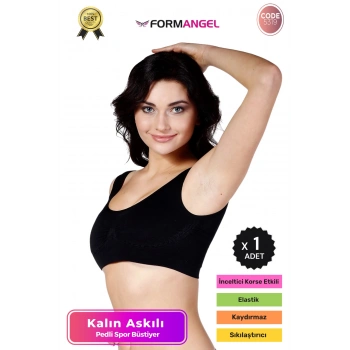 #Büstiyer Dikişsiz Seamless Kadın Esnek Yumuşak Kumaş Kalın Askılı Pedli Spor Büstiyer - 1 Adet