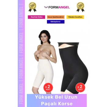 #Korse Lazer Kesim İz Göstermez Toparlayıcı Kaymaz Kadın Yüksek Bel Uzun Paçalı Korse 4lü Set