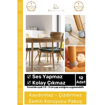 #ZeminKoruyucuSilikon Silikon Mobilya Zemin Çizilme Önleyici Gürültü Kesici Kapak Pabuç Ayak Kılıf - 12 - Adet