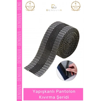 #PantolonKıvırma Polyester Esnek Dayanıklı Pratik Dikişsiz Paça Onarım Yapışkanlı Pantolon Kıvırma Şeridi - 2 Adet