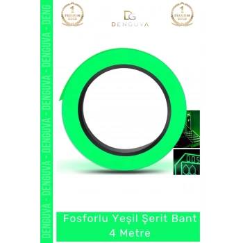 #FosforluBant Işıldayan Photoluminescent Acil Çıkış Emniyet Ev Bahçe 4 Metre Fosforlu Yeşil Şerit Bant