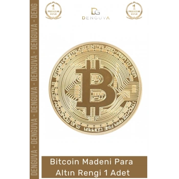 #Bitcoin Koleksiyonluk Demir Şık Kripto Hatıra Madalyon Fiziksel Bitcoin Madeni Altın Rengi - 1 Adet
